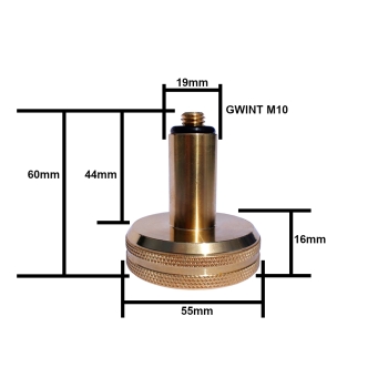 Adapter Niemcy, Belgia / Polska, Włochy - M10 - dł. 60mm - DISH